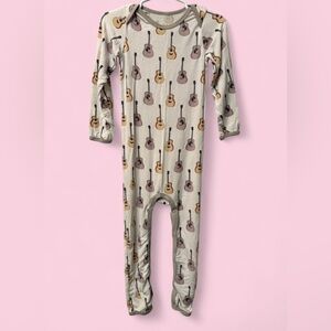 Bestaroo Guitar Print Footless Pajama Romper 18–24 Months Modal